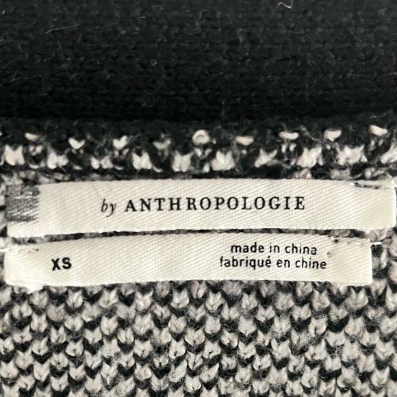 Anthropologie Sidra Floral Knit Cardigan Black White Vneck XS - Picture 4 of 7